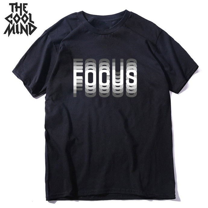 COOLMIND 100% cotton summer loose focus print men T shirt casual loose o-neck men tshirt short sleeve t-shirt male tee shirts