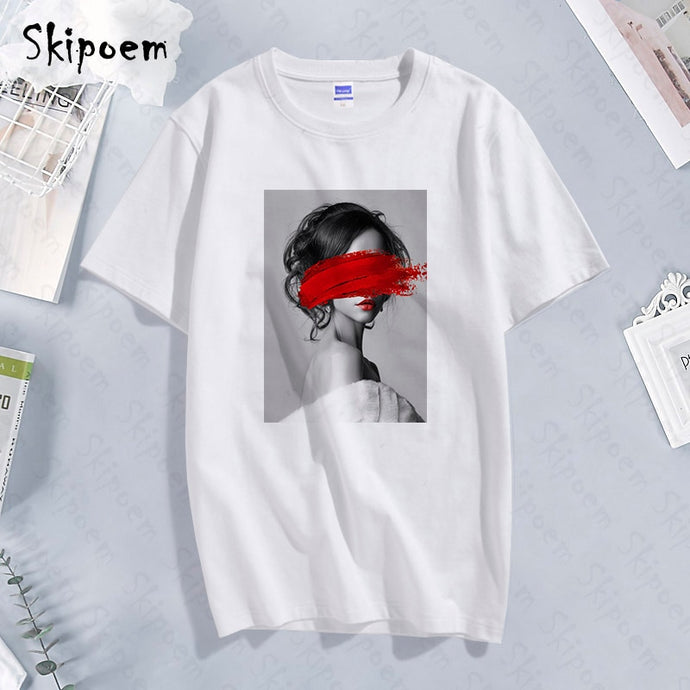 Fashion Lovely Personality Woman Nordic Vintage Art T Shirt Women Punk Harajuku Short Sleeve Cotton Plus Size Streetwear Clothes