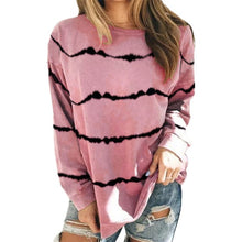 2020 New Autumn Tops 5XL Large Size Women Tie Dye Stripe T Shirt Casual Long Sleeve Oversized Loose Tee Shirt Fashion Ladies Top