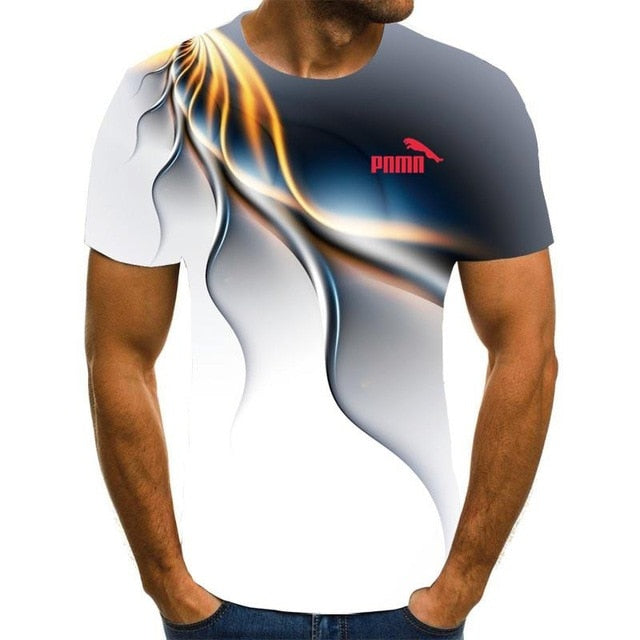 Popular Men Tshirt Short Sleeve 3D Printed Lightning T-shirt Uniquely Raindrop T-shirt Loose O-neck Summer Mens Clothes