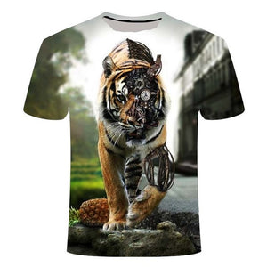 2020 New 3D Lion T-shirt Men's Animal T-shirt Cool 3D Style Pattern 3DT Shirt Summer Trend Short Sleeve