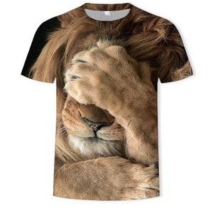 2020 New 3D Lion T-shirt Men's Animal T-shirt Cool 3D Style Pattern 3DT Shirt Summer Trend Short Sleeve