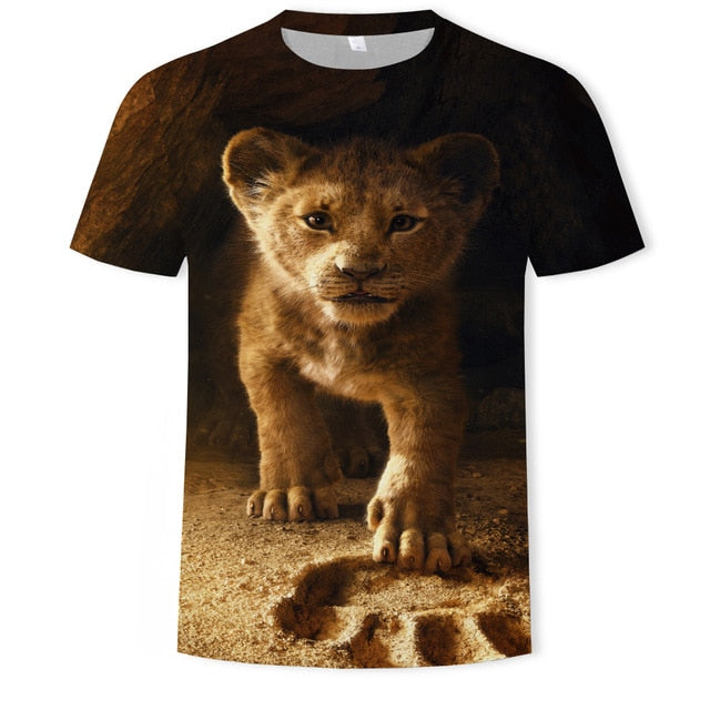 2020 New 3D Lion T-shirt Men's Animal T-shirt Cool 3D Style Pattern 3DT Shirt Summer Trend Short Sleeve