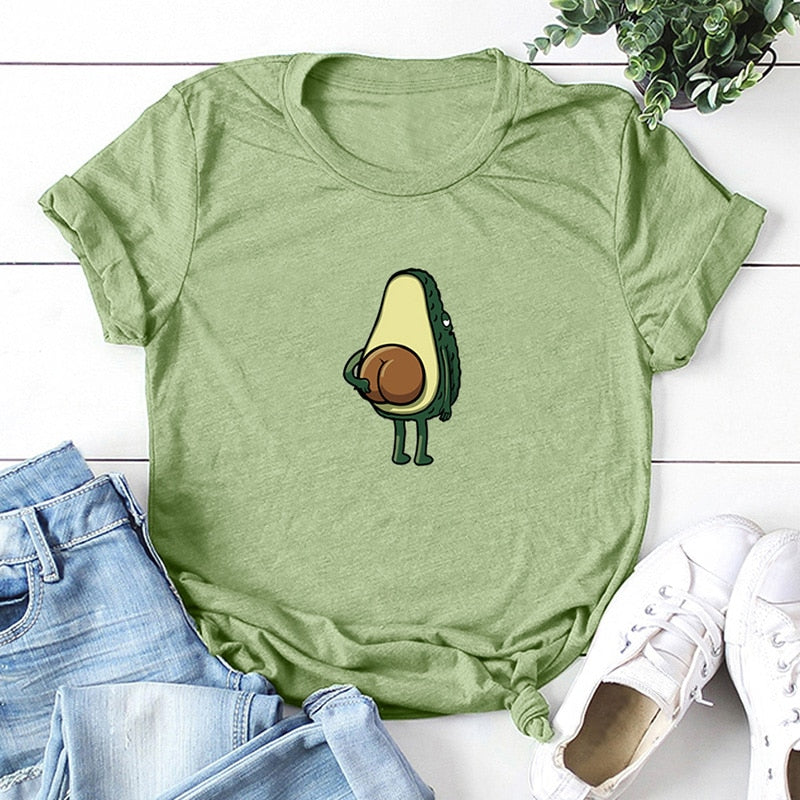 Women Graphic T shirts  Fashion T-shirts 2020 Polyester Funny Print Avocado frog Tees Short Sleeve Tshirts Girls Gift Tops