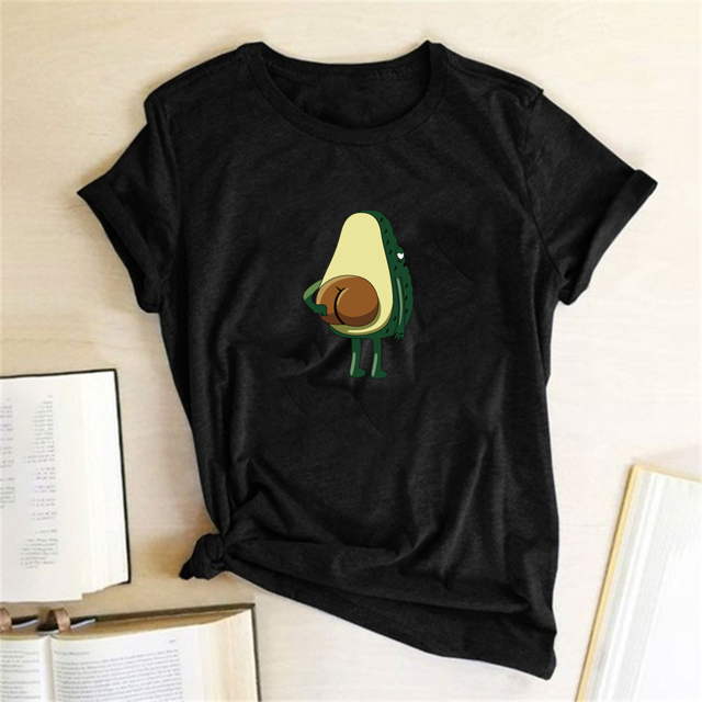 Women Graphic T shirts  Fashion T-shirts 2020 Polyester Funny Print Avocado frog Tees Short Sleeve Tshirts Girls Gift Tops