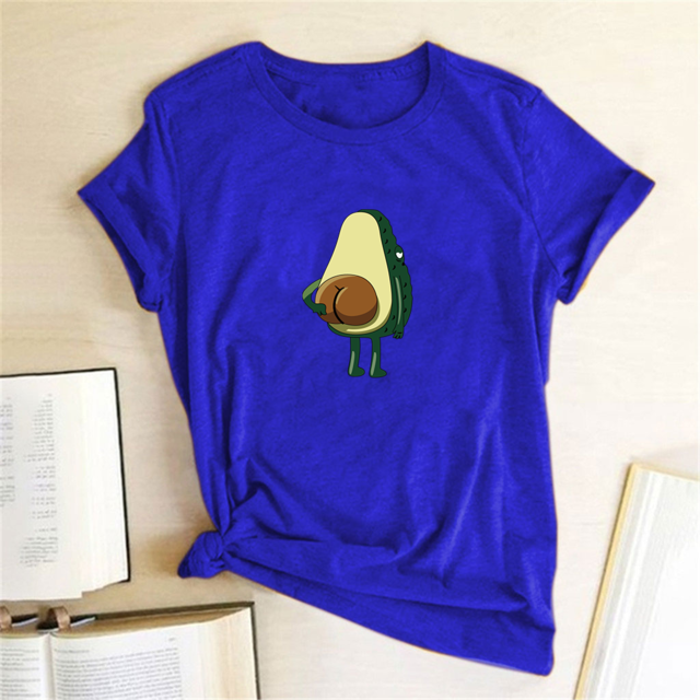 Women Graphic T shirts  Fashion T-shirts 2020 Polyester Funny Print Avocado frog Tees Short Sleeve Tshirts Girls Gift Tops