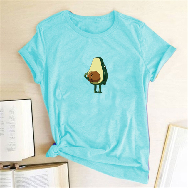 Women Graphic T shirts  Fashion T-shirts 2020 Polyester Funny Print Avocado frog Tees Short Sleeve Tshirts Girls Gift Tops