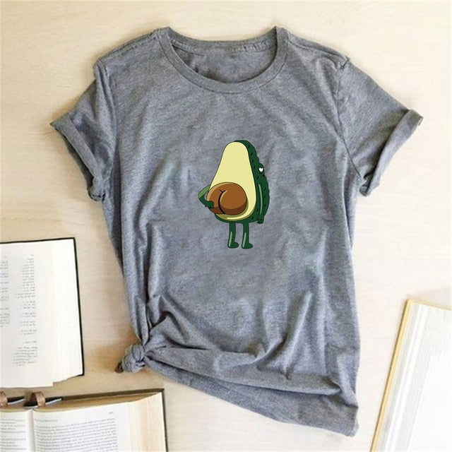 Women Graphic T shirts  Fashion T-shirts 2020 Polyester Funny Print Avocado frog Tees Short Sleeve Tshirts Girls Gift Tops