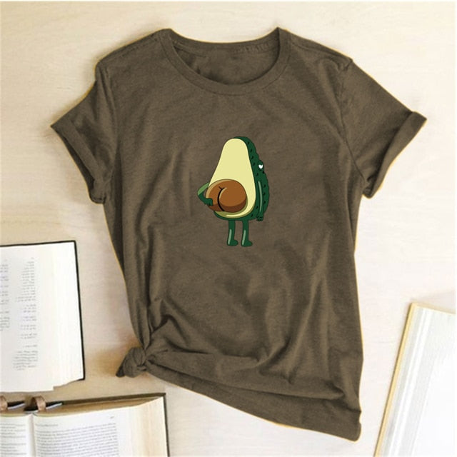 Women Graphic T shirts  Fashion T-shirts 2020 Polyester Funny Print Avocado frog Tees Short Sleeve Tshirts Girls Gift Tops