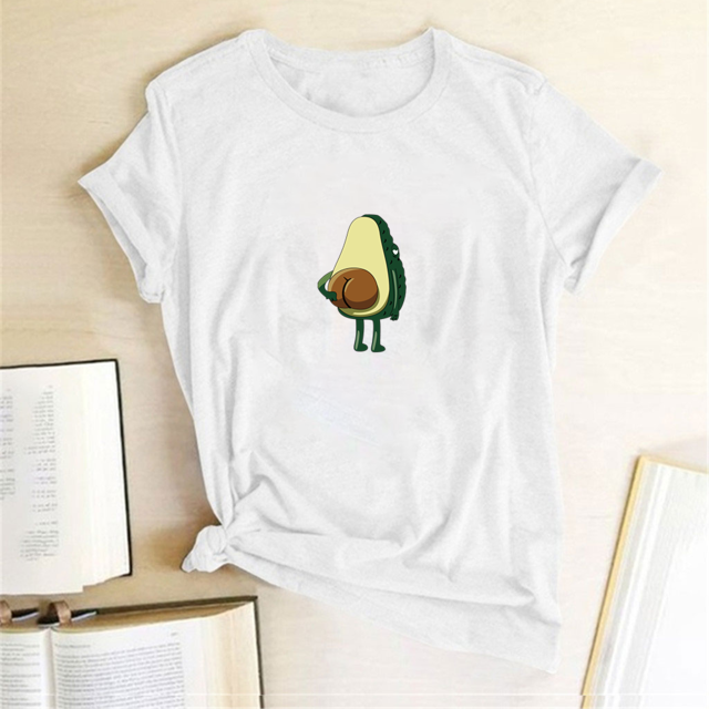Women Graphic T shirts  Fashion T-shirts 2020 Polyester Funny Print Avocado frog Tees Short Sleeve Tshirts Girls Gift Tops