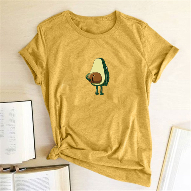 Women Graphic T shirts  Fashion T-shirts 2020 Polyester Funny Print Avocado frog Tees Short Sleeve Tshirts Girls Gift Tops
