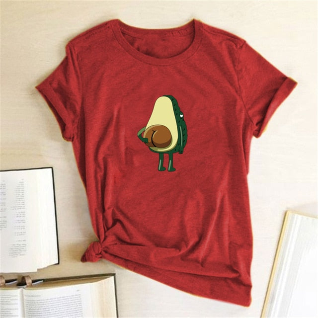Women Graphic T shirts  Fashion T-shirts 2020 Polyester Funny Print Avocado frog Tees Short Sleeve Tshirts Girls Gift Tops