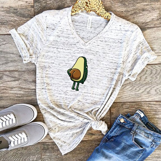 Women Graphic T shirts  Fashion T-shirts 2020 Polyester Funny Print Avocado frog Tees Short Sleeve Tshirts Girls Gift Tops