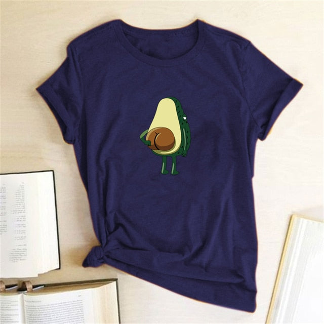 Women Graphic T shirts  Fashion T-shirts 2020 Polyester Funny Print Avocado frog Tees Short Sleeve Tshirts Girls Gift Tops