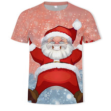 Christmas 3D printing fashion men's and women's short-sleeved T-shirt soft material outdoor casual loose men's T-shirt