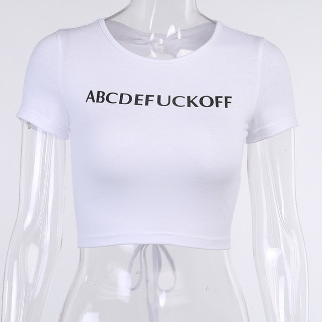 Women Letter Print Femme Sexy Short Sleeve T Shirt Cute Candy Color Mujer Summer O-Neck Crop Top Streetwear