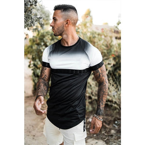 2020 new brand men's stylish cool T-shirt, men's casual style striped hip-hop short sleeve street element printed top, wholesale