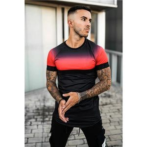 2020 new brand men's stylish cool T-shirt, men's casual style striped hip-hop short sleeve street element printed top, wholesale