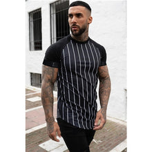 2020 new brand men's stylish cool T-shirt, men's casual style striped hip-hop short sleeve street element printed top, wholesale