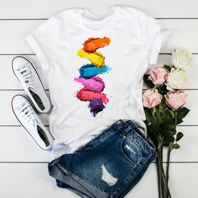 Women 2020 3D Print 90s Vogue Fashion Tops Tumblr Tshirts T Clothes Shirt Womens Ladies Graphic Female Tee T-Shirt Clothing