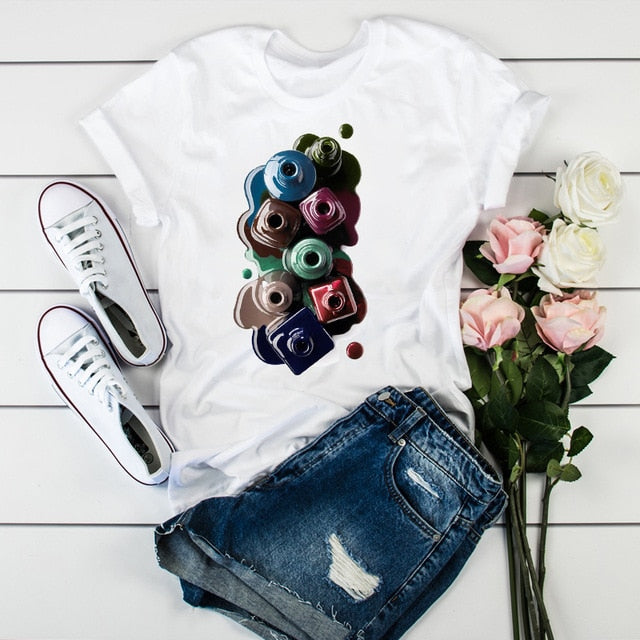 Women 2020 3D Print 90s Vogue Fashion Tops Tumblr Tshirts T Clothes Shirt Womens Ladies Graphic Female Tee T-Shirt Clothing