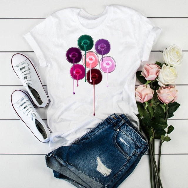 Women 2020 3D Print 90s Vogue Fashion Tops Tumblr Tshirts T Clothes Shirt Womens Ladies Graphic Female Tee T-Shirt Clothing