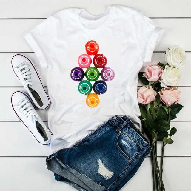 Women 2020 3D Print 90s Vogue Fashion Tops Tumblr Tshirts T Clothes Shirt Womens Ladies Graphic Female Tee T-Shirt Clothing