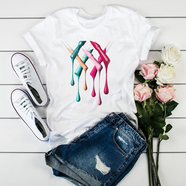 Women 2020 3D Print 90s Vogue Fashion Tops Tumblr Tshirts T Clothes Shirt Womens Ladies Graphic Female Tee T-Shirt Clothing