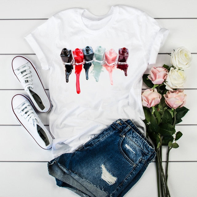 Women 2020 3D Print 90s Vogue Fashion Tops Tumblr Tshirts T Clothes Shirt Womens Ladies Graphic Female Tee T-Shirt Clothing