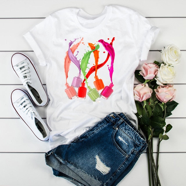 Women 2020 3D Print 90s Vogue Fashion Tops Tumblr Tshirts T Clothes Shirt Womens Ladies Graphic Female Tee T-Shirt Clothing
