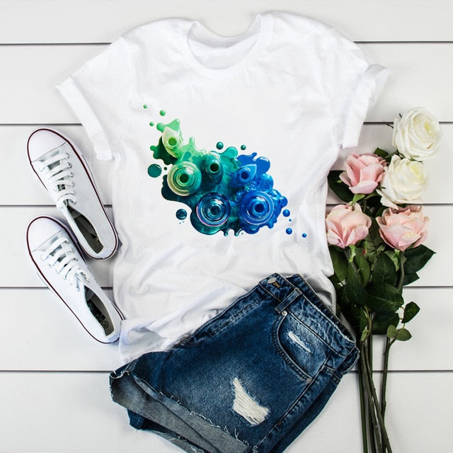 Women 2020 3D Print 90s Vogue Fashion Tops Tumblr Tshirts T Clothes Shirt Womens Ladies Graphic Female Tee T-Shirt Clothing