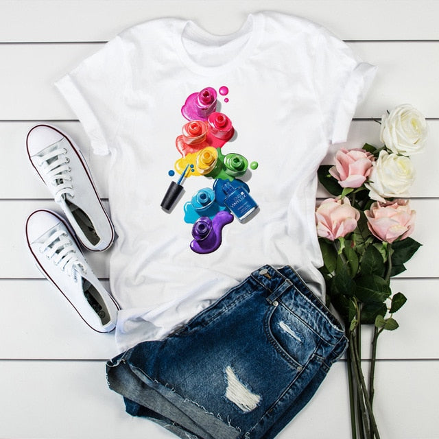 Women 2020 3D Print 90s Vogue Fashion Tops Tumblr Tshirts T Clothes Shirt Womens Ladies Graphic Female Tee T-Shirt Clothing