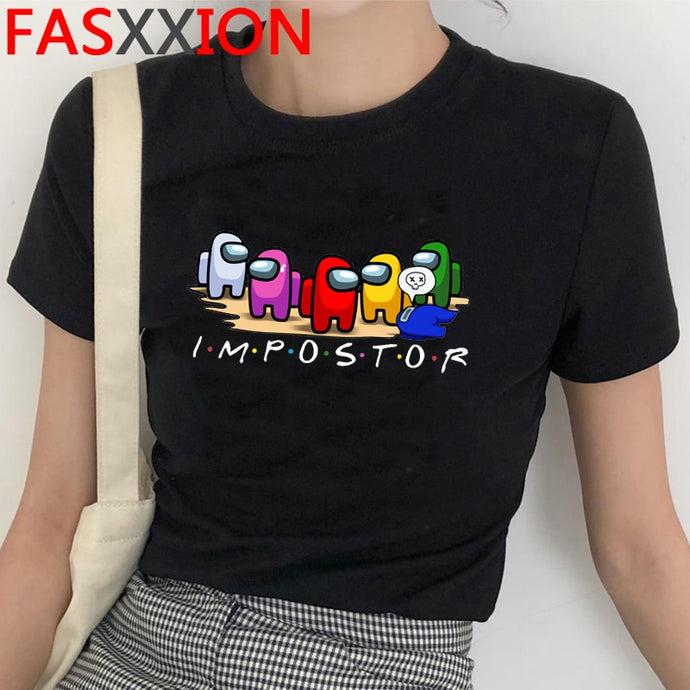 Harajuku Among Us Graphic Summer T Shirt Men Hip Hop Streetwear Cool T-shirt Cute Anime Amoung Us Tshirt Graphic Top Tees Male