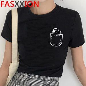 Harajuku Among Us Graphic Summer T Shirt Men Hip Hop Streetwear Cool T-shirt Cute Anime Amoung Us Tshirt Graphic Top Tees Male