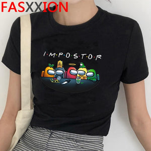 Harajuku Among Us Graphic Summer T Shirt Men Hip Hop Streetwear Cool T-shirt Cute Anime Amoung Us Tshirt Graphic Top Tees Male