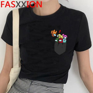 Harajuku Among Us Graphic Summer T Shirt Men Hip Hop Streetwear Cool T-shirt Cute Anime Amoung Us Tshirt Graphic Top Tees Male