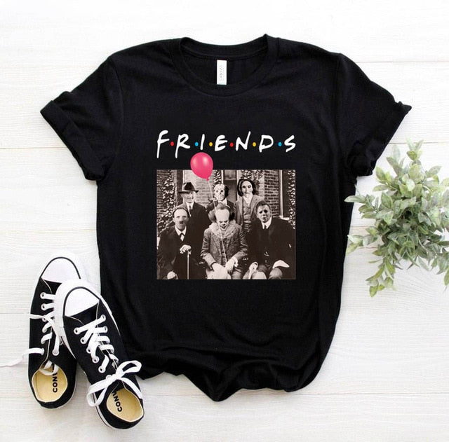 Women Horror Friends Michael Myers Jason Voorhees Halloween T Shirt Female Harajuku Summer T-shirt Fashion Top Tees
