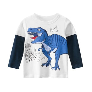 New Spring Children's clothing boy T-shirt wholesale big dinosaur pattern baby clothing mother kids clothes with 100% cotton T