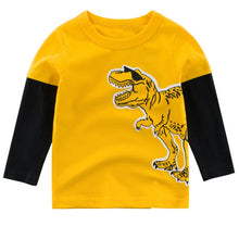 95%COTTON Boys T Shirts Spring Autumn Long Sleeve Tops Kids Dinosaur Sweatshirt Children Boy Shirts Clothing Boys Clothes