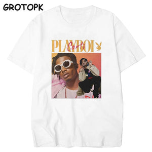 High Quality Vintage Playboi Carti Vintage 90s Merchandise Print Men T Shirt O-neck Casual Cotton T-shirt Man Woman Tees Tops