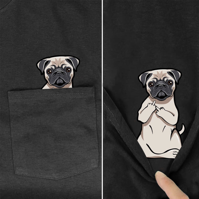 funny T Shirt Fashion Brand summer pocket dog printed t-shirt men's for women shirts Hip hop tops funny cotton tees