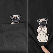 funny T Shirt Fashion Brand summer pocket dog printed t-shirt men's for women shirts Hip hop tops funny cotton tees