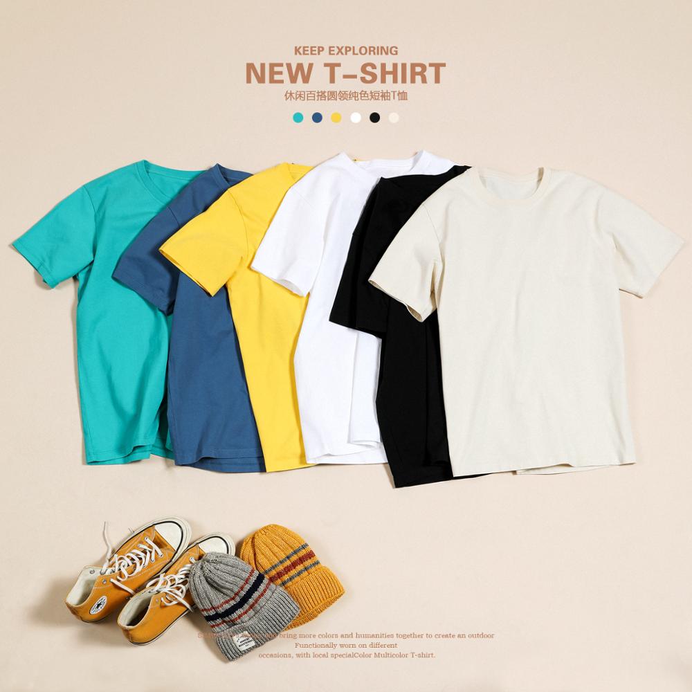 SIMWOOD 2020 Summer New 100% Cotton White Solid T Shirt Men Causal O-neck Basic T-shirt Male High Quality Classical Tops 190449
