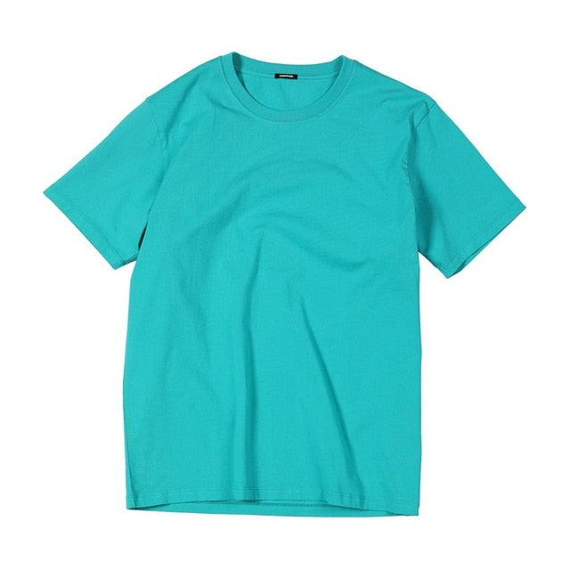 SIMWOOD 2020 Summer New 100% Cotton White Solid T Shirt Men Causal O-neck Basic T-shirt Male High Quality Classical Tops 190449