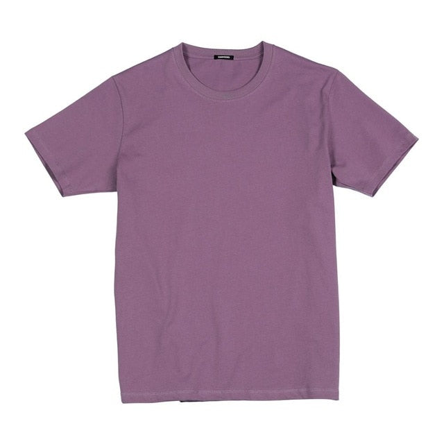 SIMWOOD 2020 Summer New 100% Cotton White Solid T Shirt Men Causal O-neck Basic T-shirt Male High Quality Classical Tops 190449