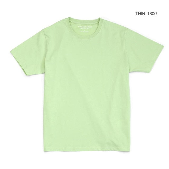 SIMWOOD 2020 Summer New 100% Cotton White Solid T Shirt Men Causal O-neck Basic T-shirt Male High Quality Classical Tops 190449