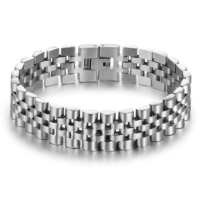 Luxury Gold Color Stainless Steel Bracelet 200mm Wristband Men Jewelry Bracelets Bangles Gift for Him Luxury bracelet