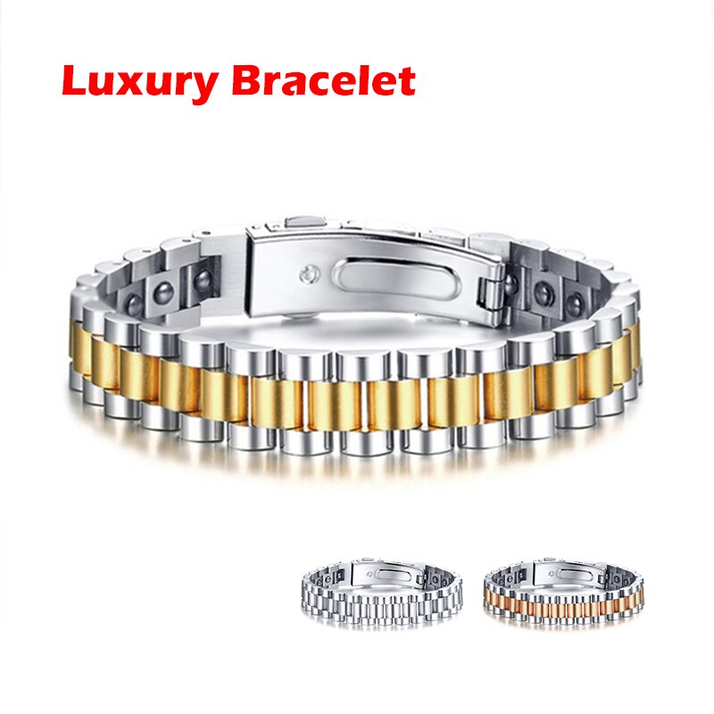 Watch Brands Health Care Hematite Energy Power Male Casual Jewelry Stainless Steel Men Bracelet 26 Magnet Bracelets