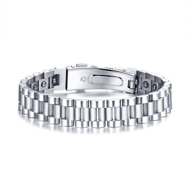 Watch Brands Health Care Hematite Energy Power Male Casual Jewelry Stainless Steel Men Bracelet 26 Magnet Bracelets
