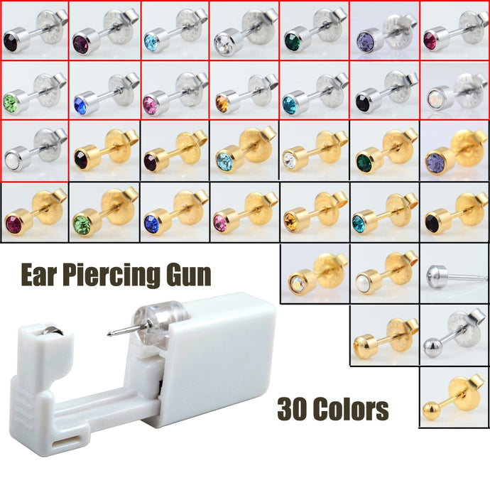 1PC Disposable Sterile Ear Piercing Unit Cartilage Tragus Helix Piercing Gun NO PAIN Piercer Tool Machine Kit Stud DIY Jewelry